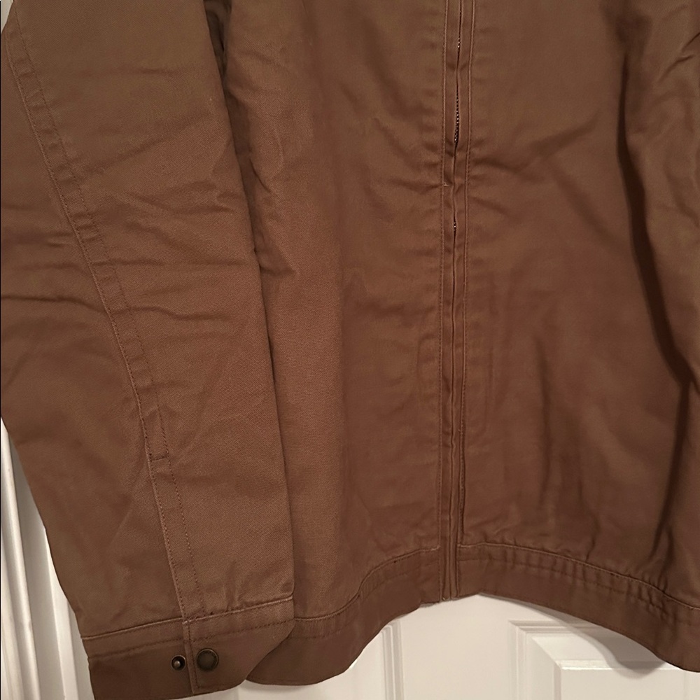 Brown Jacket With American Flag Patch - image 3